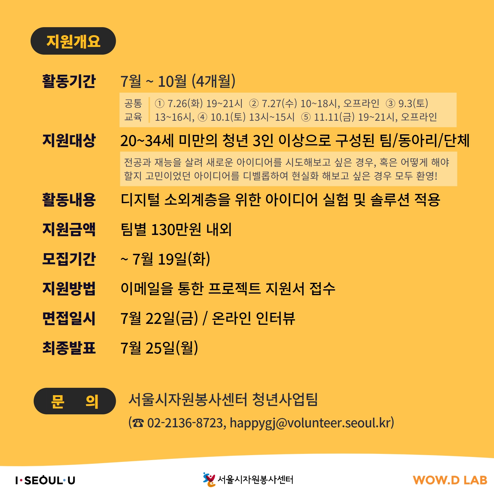 사회변화 프로젝트 2차 모집